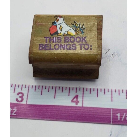 Lot of 5 Wood Mounted Rubber Stamps Dogs Bears and Flowers - Picture 9 of 16